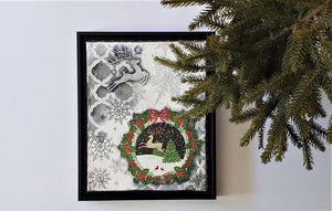 Christmas Reindeer Decoupage Canvas Tutorial