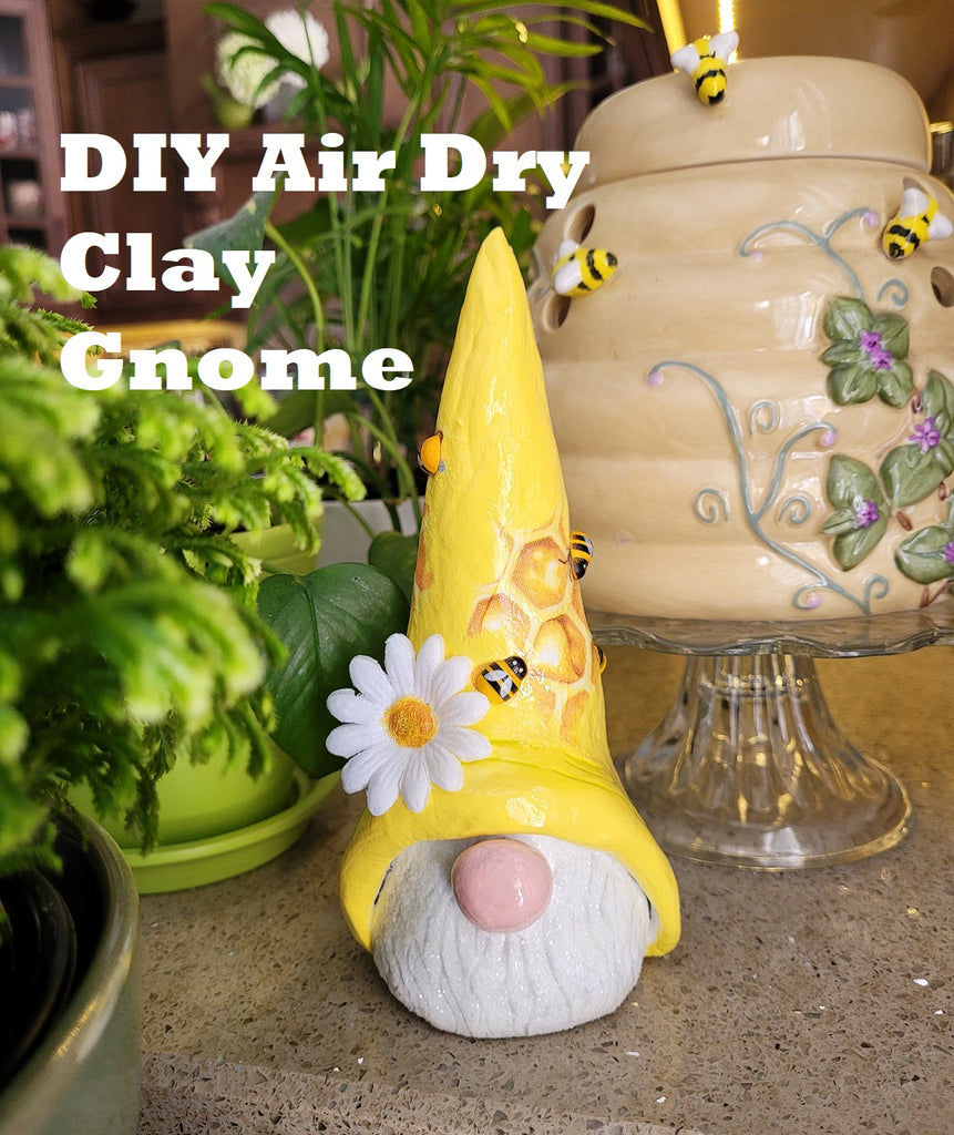 DIY Air Dry Clay Gnome - Honey Bee