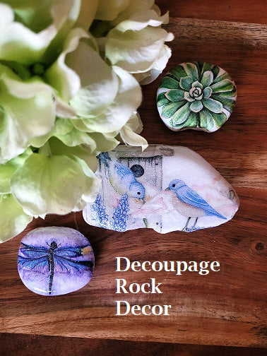 Decoupage Rock Decor
