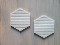 Porcelain Tile, Coaster, White, Set of 2