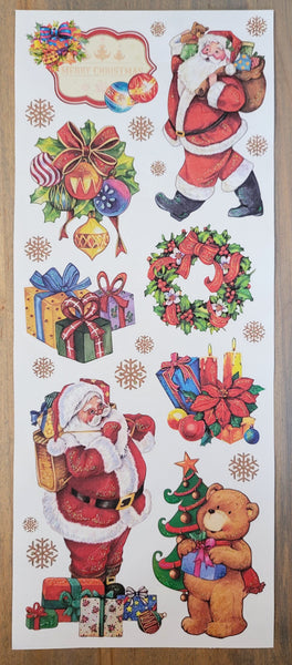 Glitter Embossed Holiday Stickers - Jolly St Nick