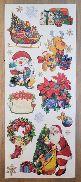 Glitter Embossed Holiday Stickers - Classic Christmas