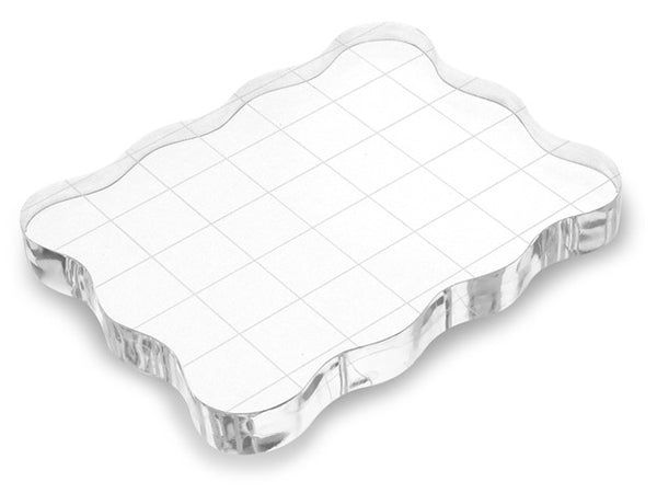 Clear Acrylic Stamp Block 3.5" x 2.8", Ergonomic with Grids