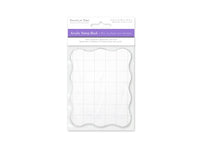 Clear Acrylic Stamp Block 3.5" x 2.8", Ergonomic with Grids