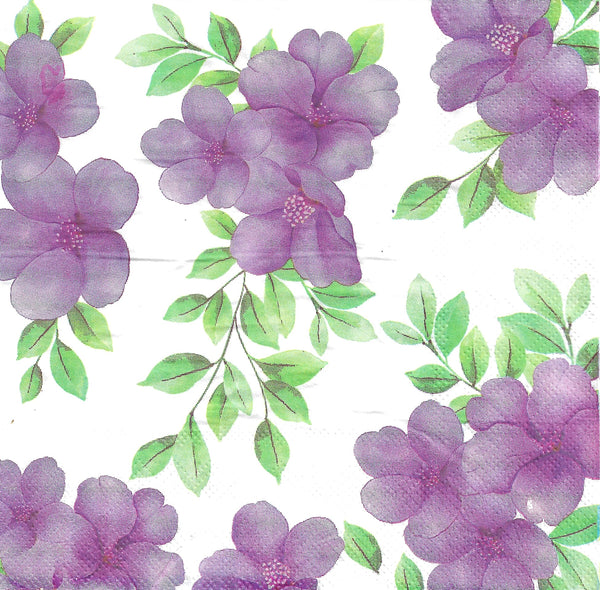 Purple Floral Napkin Set - Lunch