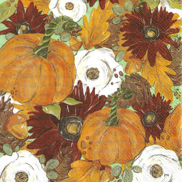 Pumpkins and Flowers Napkin Set - Lunch