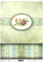 Green Floral Wallpaper Rice Paper