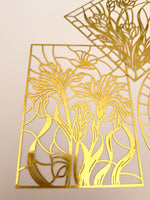 Large Gold Foil Floral Frames Embellishments, Laser Cut