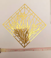 Large Gold Foil Floral Frames Embellishments, Laser Cut