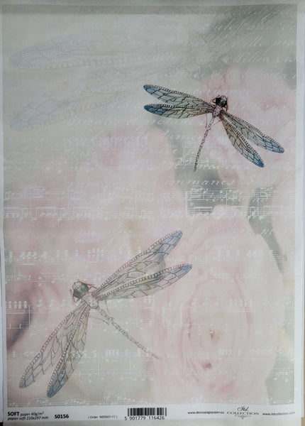 Dragonfly Song Soft Decoupage Paper