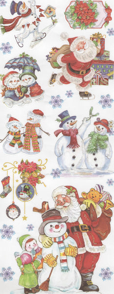 Glitter Embossed Holiday Stickers - Snowman 1