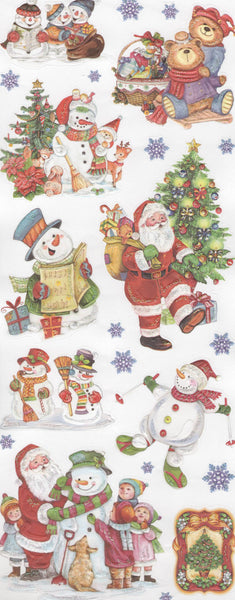 Glitter Embossed Holiday Stickers - Snowman 2