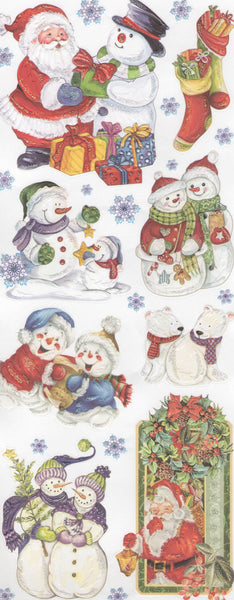 Glitter Embossed Holiday Stickers - Snowman 3