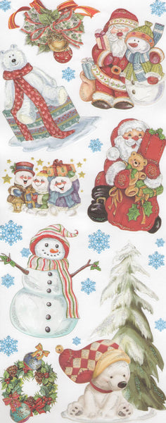 Glitter Embossed Holiday Stickers - Snowman 4