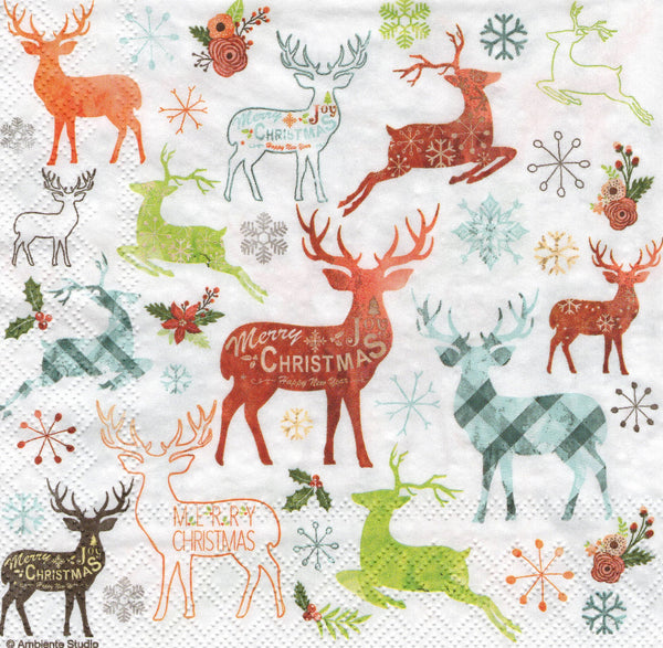 Christmas Deer Napkin Set
