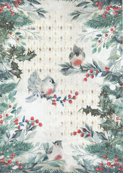 Holiday Birds Rice Paper