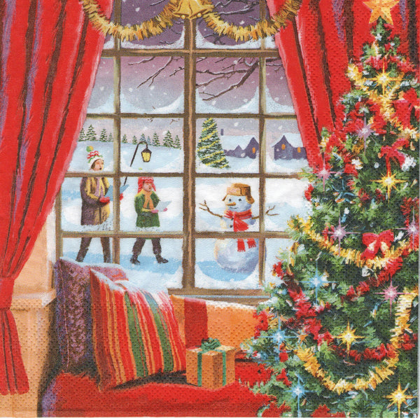 Christmas Window Napkin Set
