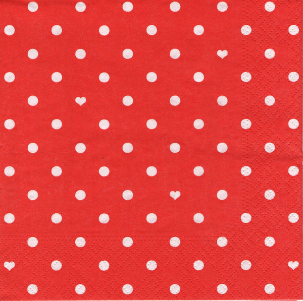 Polka Dots Red Napkins Set