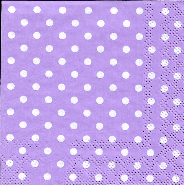 Polka Dots Purple Napkins Set