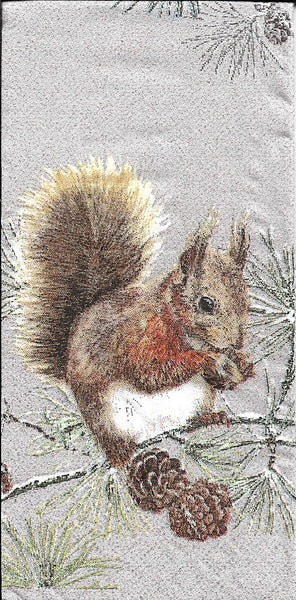 Squirrel in Winter Napkin Set - Pocket Size