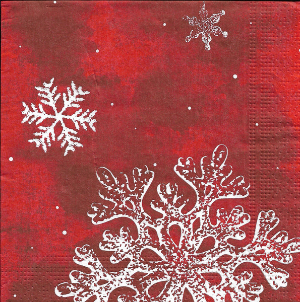 Festive Red Snowflake Napkin Set