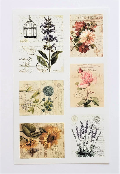 Sticker - Time Collection Vintage Plant Stamp Washi Sticker Book