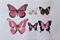 Butterfly Die Cut Embellshments with Foil, Pink