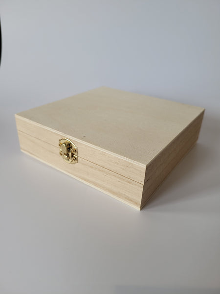 Wood Keepsake/Jewelry Box with Hinges - Unfinished