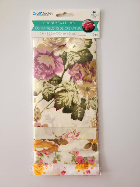 Designer Fabric Swatches - Lotus Floral