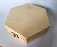 Wood Keepsake/Jewelry Hexagon Box with Clasp & Hinges - Unfinished