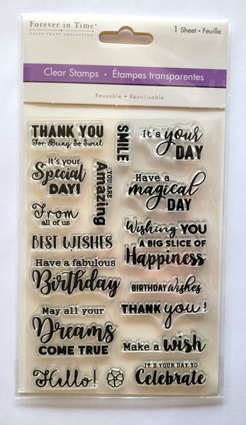 Clear Stamp: Words, Well Wishes