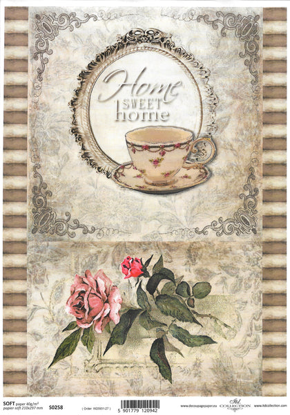 Home Sweet Home Soft Decoupage Paper