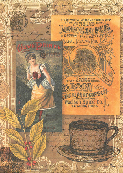 VIntage Coffee Decoupage Paper by Decoupage Queen