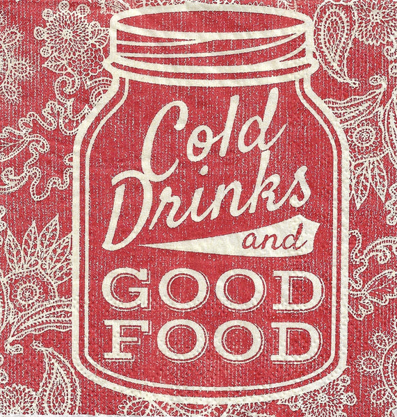 Cold Drink Good Food Napkin Set - Cocktail