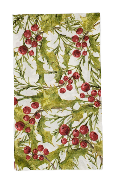 Holly Berries Napkin Set - Long (Guest)