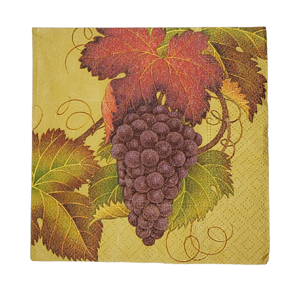 Grape Wreath Napkin Set - Cocktail
