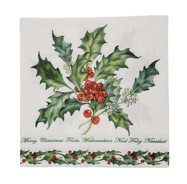 Holly Branch Napkin Set - Lunch