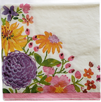 Painted Spring Floral Napkin Set