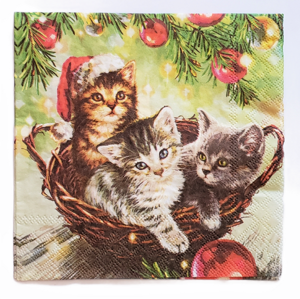 Christmas Kittens Napkin Set