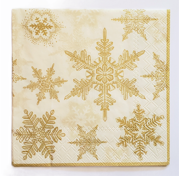 Gold Snowflakes Napkin Set