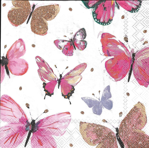 Pink Butterfly Napkin Set