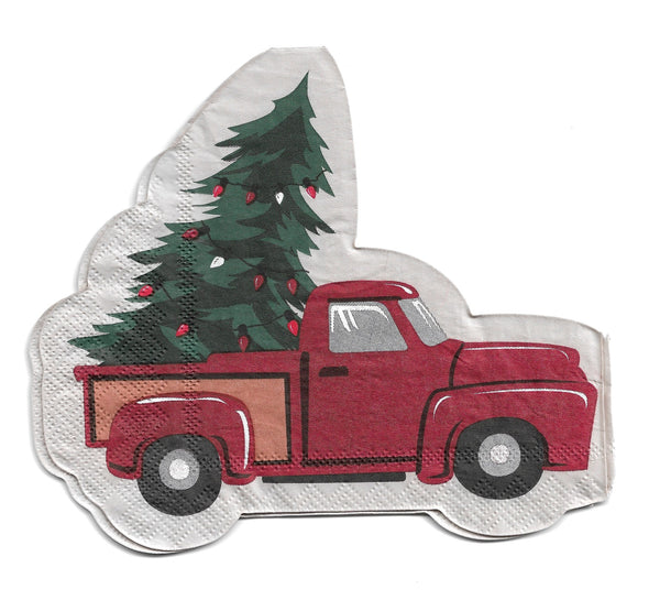 Red Christmas Truck Napkin Set