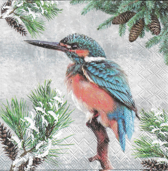 Kingfisher in Snow Napkin Set - Lunch