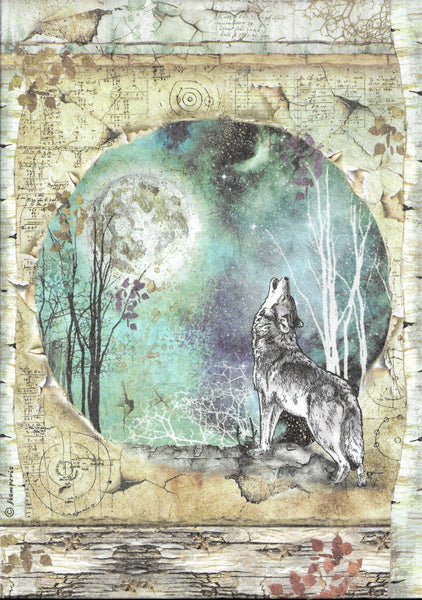 Wolf and Moon Rice Paper