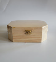 Wood Box with Hinges  and Squared Edges - Unfinished
