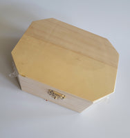 Wood Box with Hinges  and Squared Edges - Unfinished