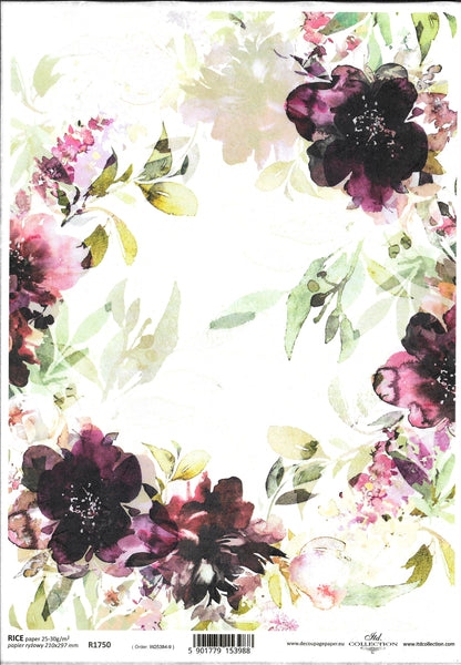 Watercolour Floral Rice Paper