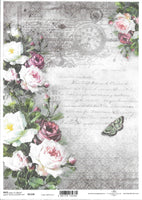 Floral Script Rice Paper